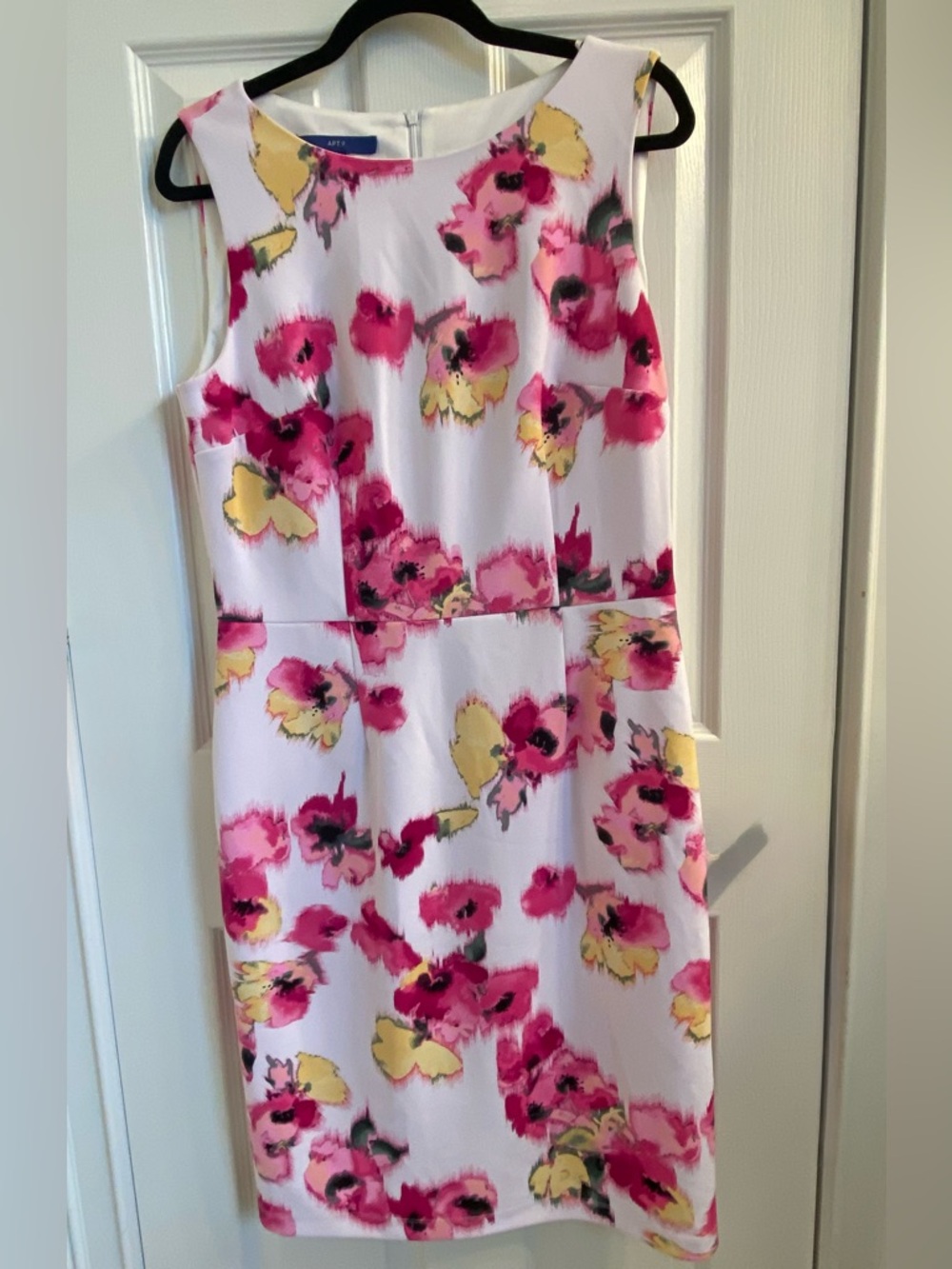 APT 9 pink  floral sleeveless sheath silhouette dress 👗 - size 12